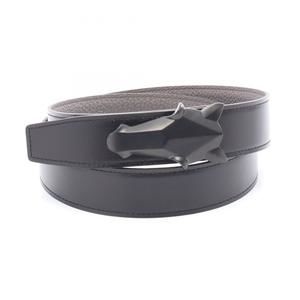 Hermes Hermès Destrier Belt, Box Calf Leather, Size 135, Togo, Men's, Black a...